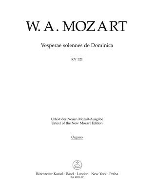 Book cover for Vesperae solennes de Dominica KV 321