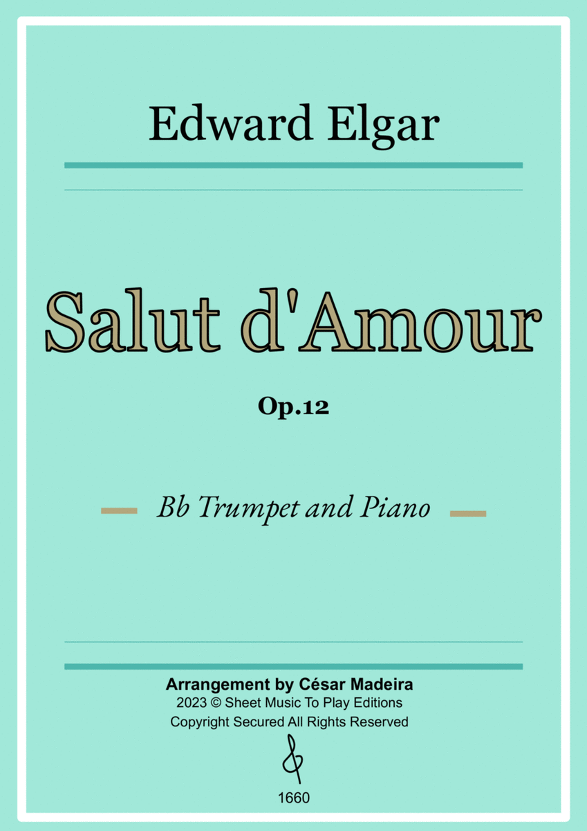 Salut d'Amour by Elgar - Bb Trumpet and Piano (Full Score) image number null