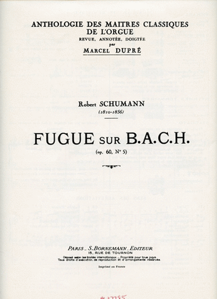 Book cover for Fugue On B.a.c.h. Op.60, No.5 (maitres Classiques No.32) (o