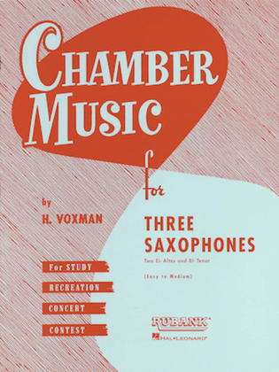 Book cover for Chamber Music for Three Saxophones