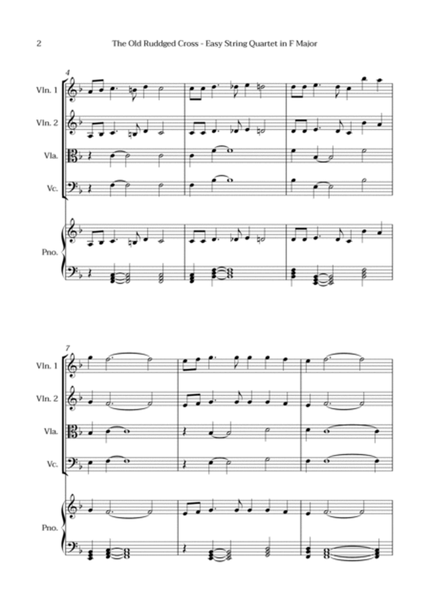 The Old Rugged Cross in F Major - Easy String Quartet with Piano Accompaniment image number null