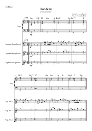Rondeau (from Abdelazer) for Soprano Saxophone Trio and Piano Accompaniment with Chords