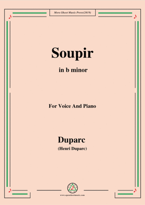 Book cover for Duparc-Soupir in b minor