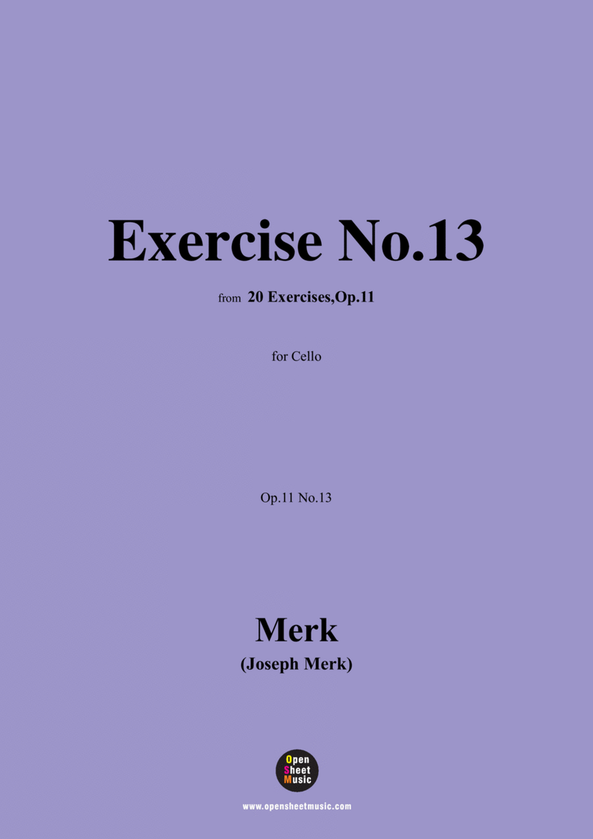 Merk-Exercise No.13,Op.11 No.13,from '20 Exercises,Op.11',for Cello image number null