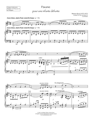 Book cover for Ravel - Pavane pour une infante défunte, flute and piano