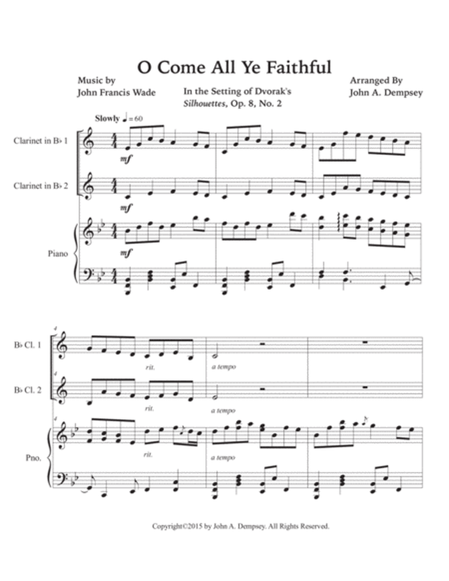 O Come All Ye Faithful (Trio for Two Clarinets and Piano) image number null