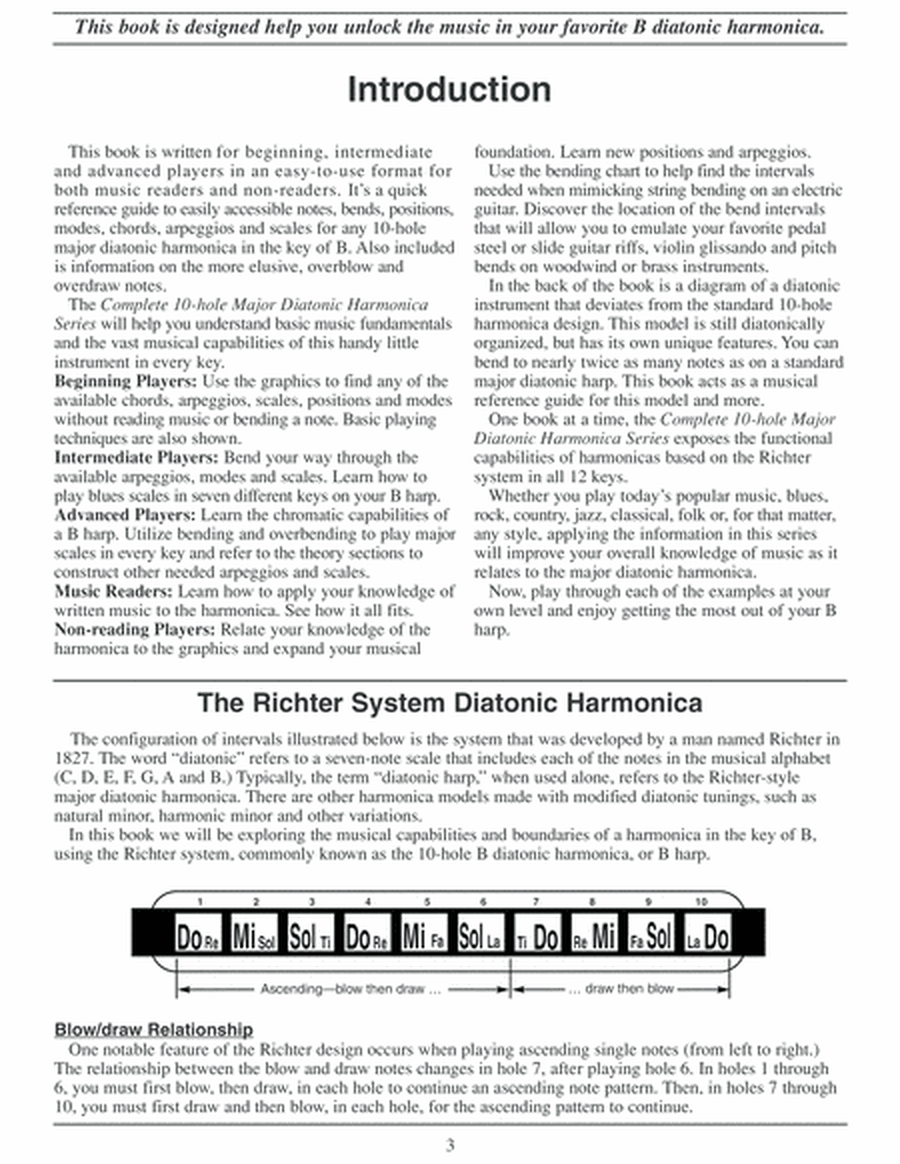 Complete 10-Hole Diatonic Harmonica Series: B Harmonica Book