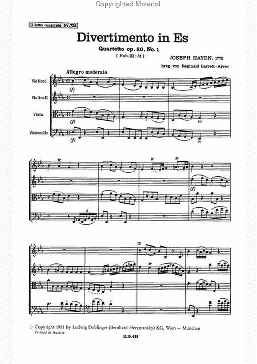 Streichquartett Es-Dur op. 20 / 1