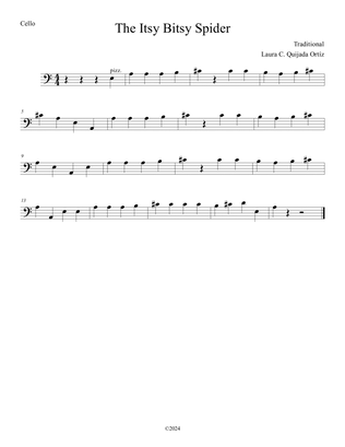 Itsy Bitsy Spider, for string orchestra. Easy. Score and parts.