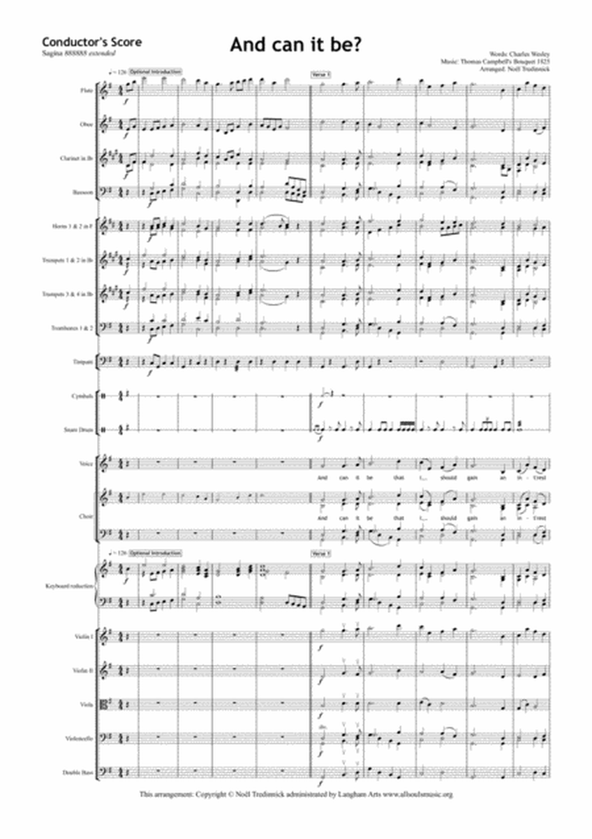 And can it be? - Full Orchestra and SATB Choir