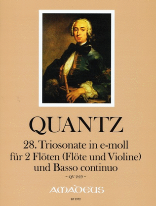 Book cover for Trio Sonata no. 28 in E minor QV 2:19