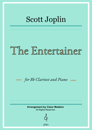 Book cover for The Entertainer by Joplin - Bb Clarinet and Piano (Full Score and Parts)