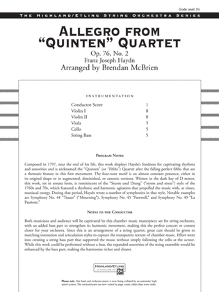 Allegro from "Quinten" Quartet: Score