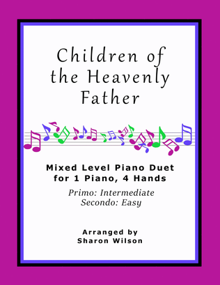 Book cover for Children of the Heavenly Father (Easy Piano Duet; 1 Piano, 4-Hands)