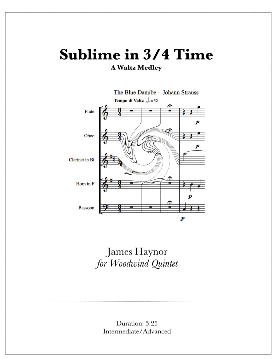 Sublime in 3/4 Time for Woodwind Quintet image number null