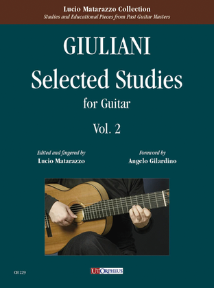 Book cover for Selected Studies for Guitar - Vol. 2. Foreword by Angelo Gilardino