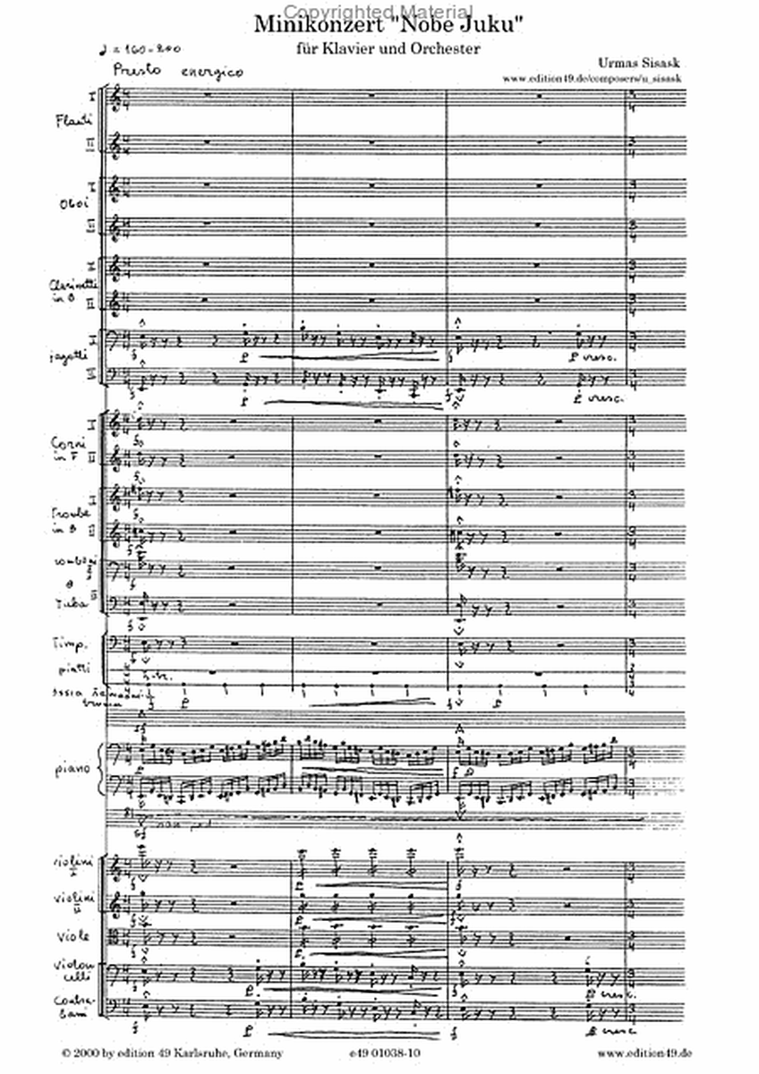 Minikonzert fur Klavier und Sinfonieorchester op. 76a / Minikontsert klaverile ja sumfooniaorkestrile op. 76a