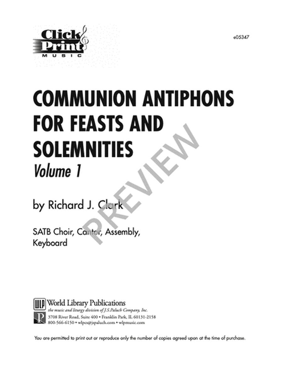 Communion Antiphons for Feasts and Solemnities - Volume 1 image number null