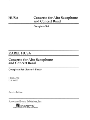 Book cover for Concerto for Alto Saxophone and Concert Band