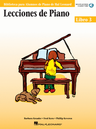 Book cover for Piano Lessons Book 3 – Book/Online Audio – Spanish Edition