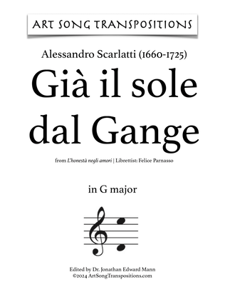 Book cover for SCARLATTI: Già il sole dal Gange (transposed to G major, G-flat major, and F major)