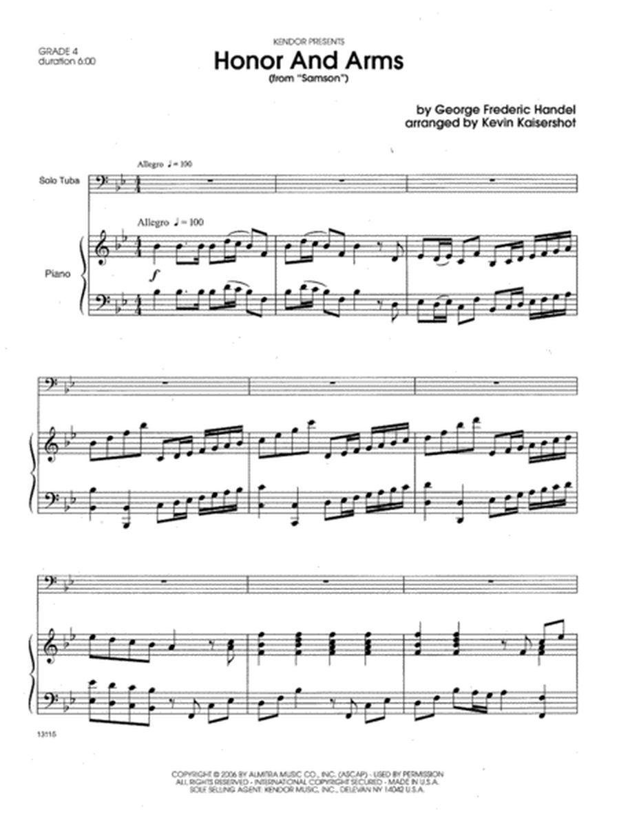 Honor And Arms (from 'Samson') by George Frideric Handel Tuba - Sheet Music