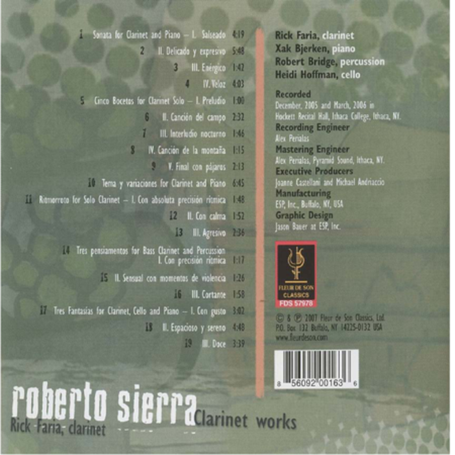 Roberto Sierra Clarinet Works