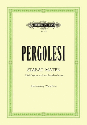 Book cover for Pergolesi - Stabat Mater Vocal Score