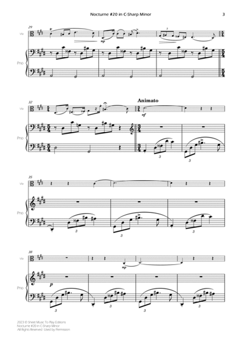 Nocturne No.20 in C-Sharp minor - Viola and Piano (Full Score) image number null