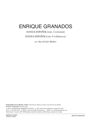 Book cover for Danza espanola no. 2 (oriental) & no. 4 (villanesca)