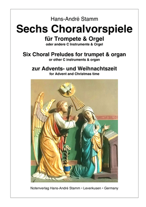 Book cover for Six Choral Preludes for Advent & Christmas for trumpet & organ