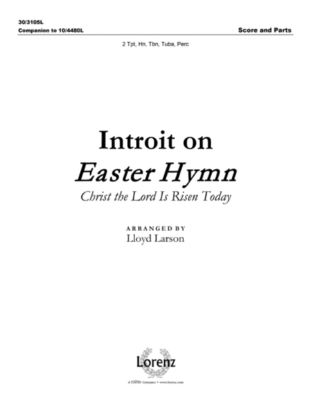 Introit on Easter Hymn - Brass Quintet Score and Parts