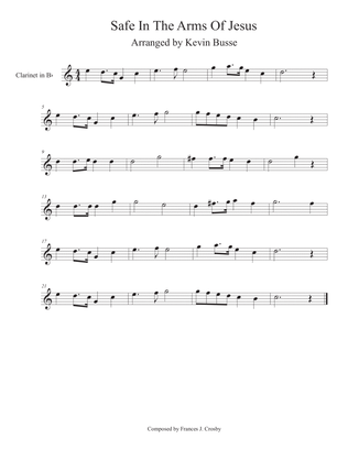 Book cover for Safe In The Arms Of Jesus (Easy key of C) - Clarinet
