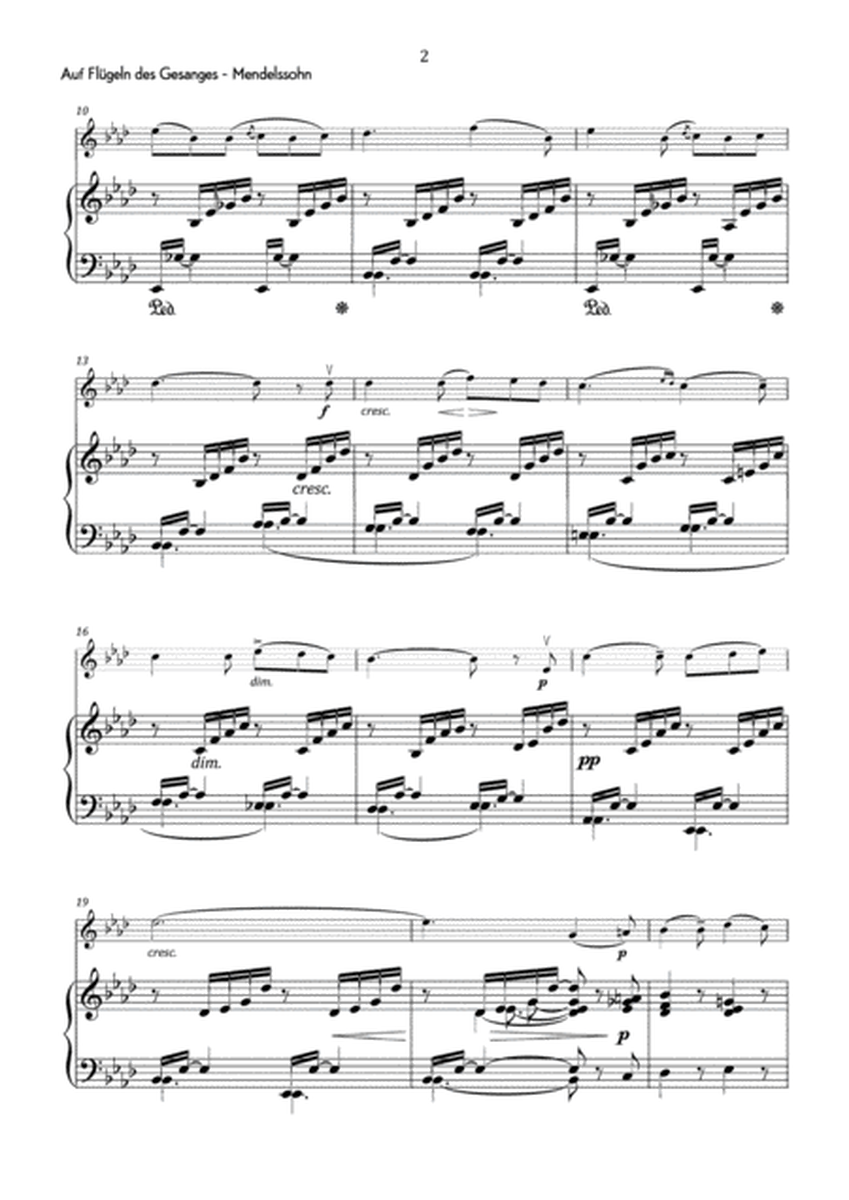 Mendelssohn - Auf Flügeln des Gesanges in A-flat major - Easy image number null