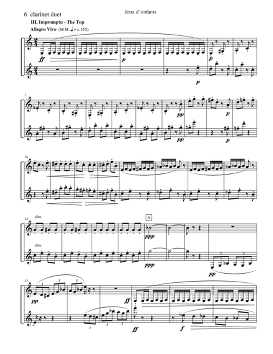 Bizet - Children's Games for Clarinet Duet image number null