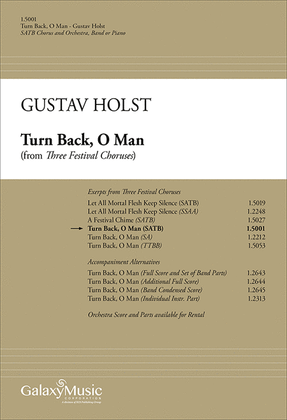 Book cover for Three Festival Choruses: Turn Back, O Man (Choral Score)