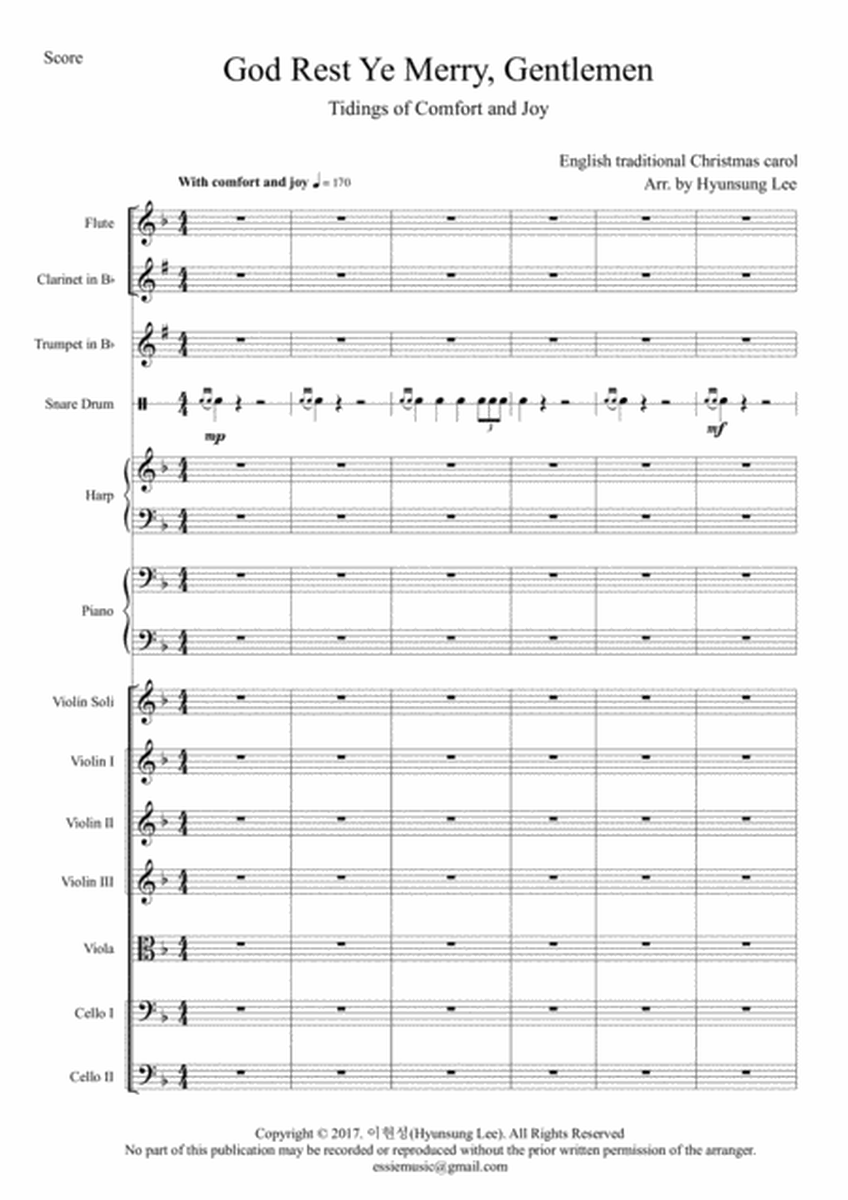 God Rest Ye Merry, Gentlemen & Happy Birthday / Christmas carol for chamber orchestra image number null