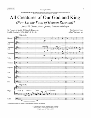Book cover for All Creatures of Our God and King: Now Let the Vault of Heaven Resound (Downloadable Full Score)