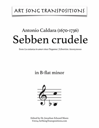 CALDARA: Sebben, crudele (transposed to B-flat minor)