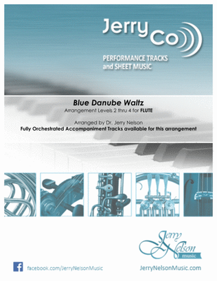 Book cover for Blue Danube Waltz (Arrangements Level 2-4 for FLUTE + Written Accomp)