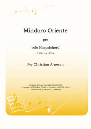 Book cover for Mindoro Oriente per solo Harpsichord