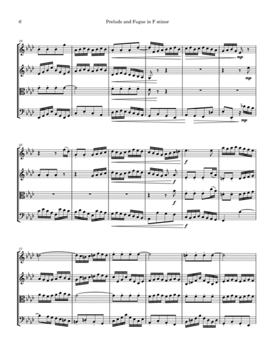 Prelude and fugue in F minor BWV 881 for String Quartet image number null