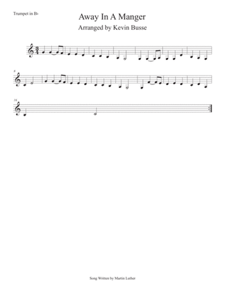 Book cover for Away In A Manger (Easy key of C) Trumpet