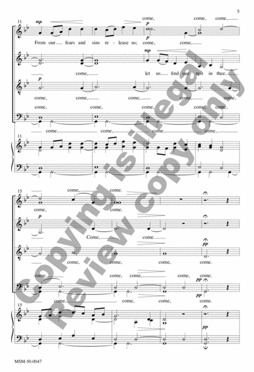 Come, Thou Long-Expected Jesus (Choral Score) image number null