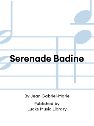 Book cover for Serenade Badine