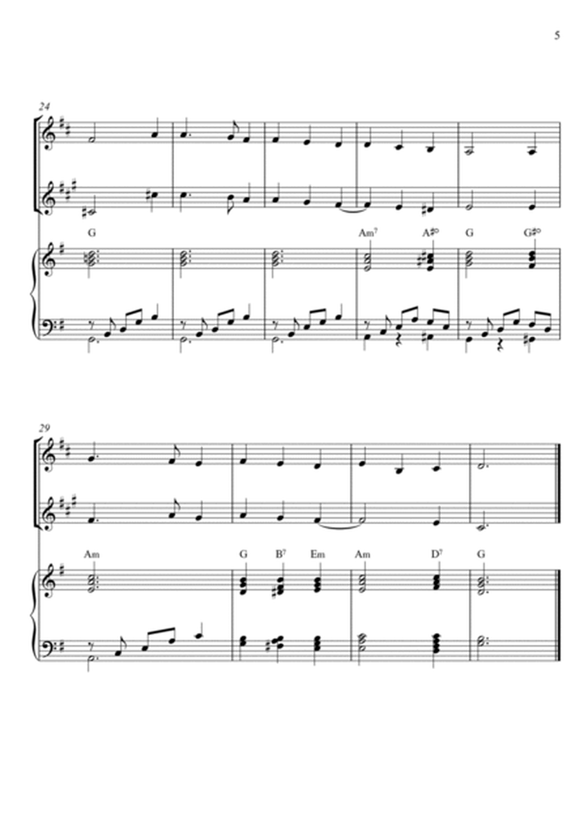 Traditional - Away In A Manger (Trio Piano, French Horn and Trumpet) with chords image number null