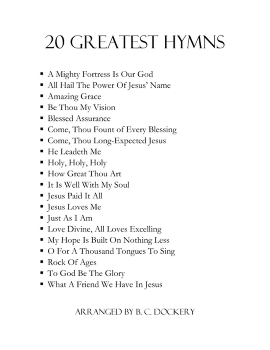 20 Greatest Hymns for Solo Violin image number null