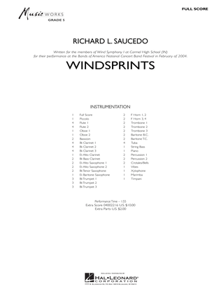 Book cover for Windsprints - Full Score