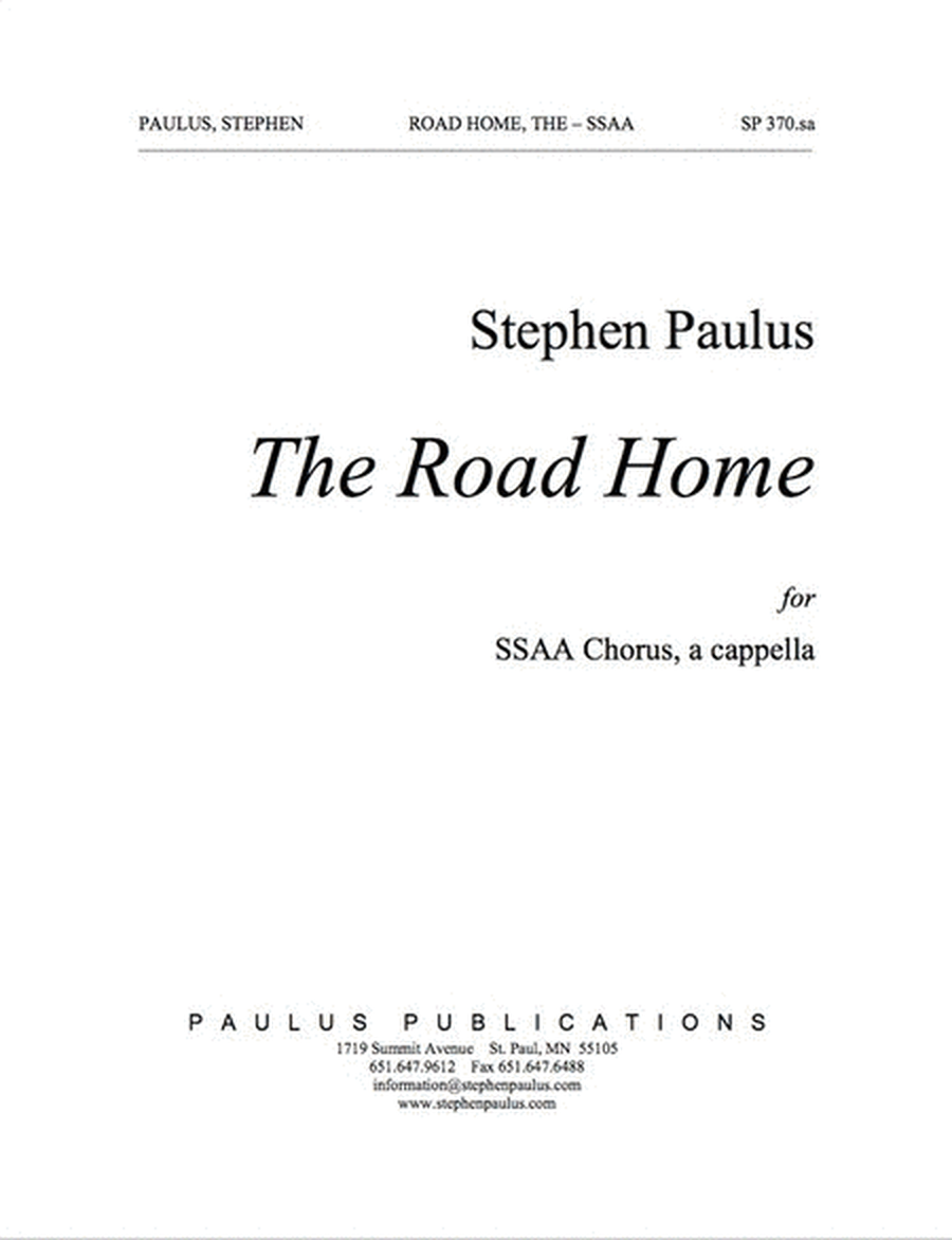 The Road Home Ssaa A Cappella