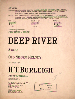 Deep River. Song